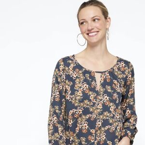West Kei Navy Floral Blouse